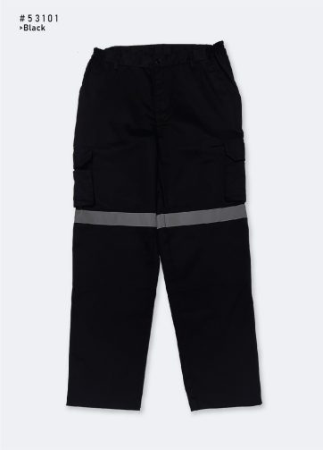 กางเกงคาโก้(เทปสะท้อนแสง)สีดำ #53101